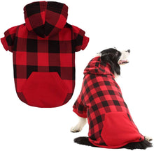 Load image into Gallery viewer, Plaid Dog Hoodie Pet Clothes Sweaters with Hat Fits For All Breeds 5 Colors
